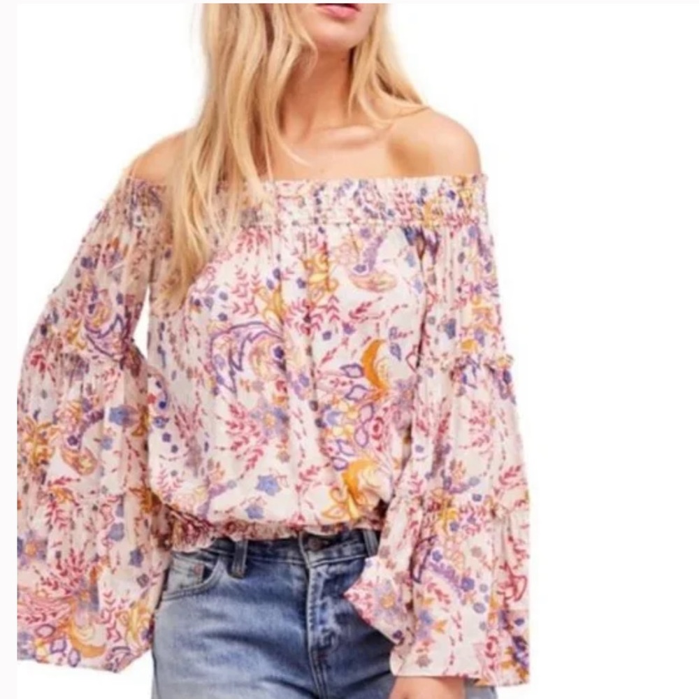 FREE PEOPLE Bell-sleeve Blouse